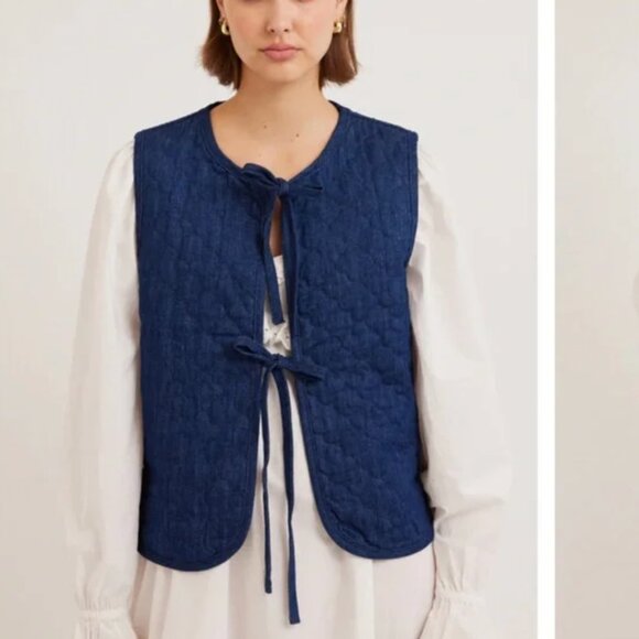 Damson Madder size uk 8 denim gilet vest - Picture 1 of 6